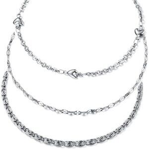 Ankle Bracelet for Women, Stainless Steel Anklets Set 8.2"+2" Adjustable